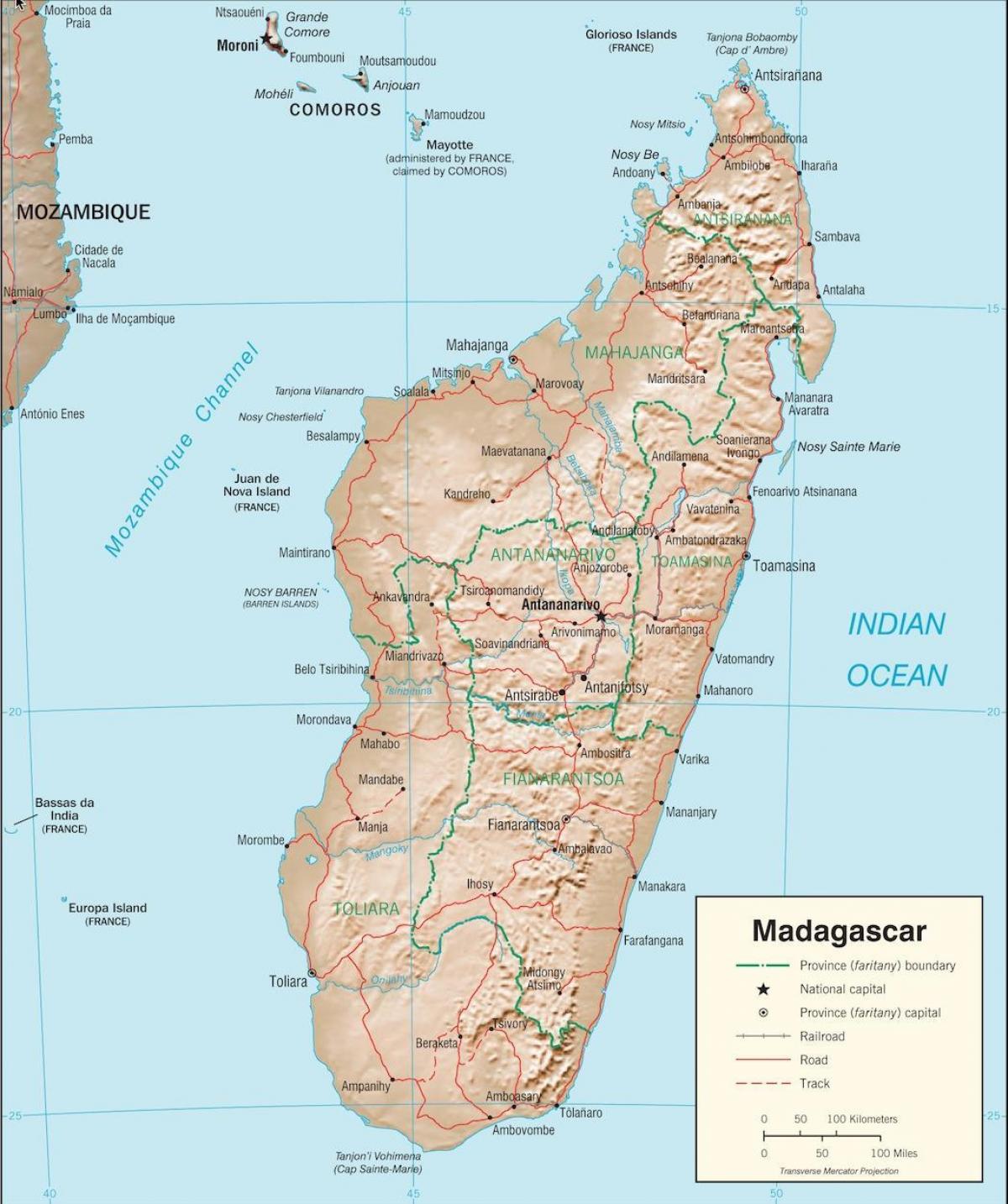 Madagascar țară hartă