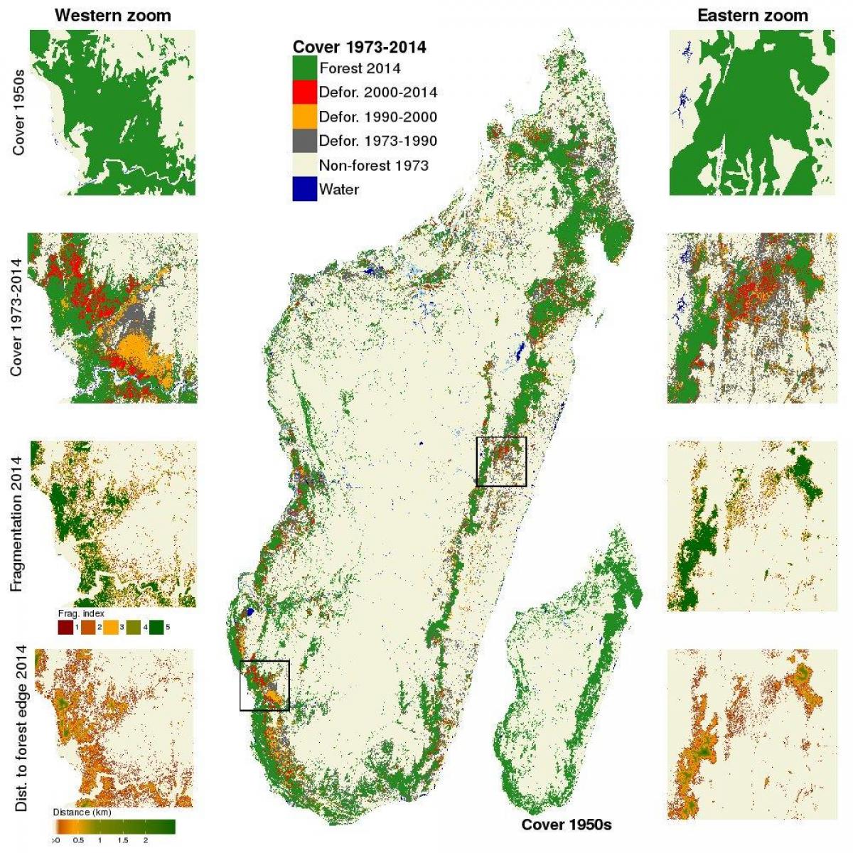 harta defrișărilor din Madagascar