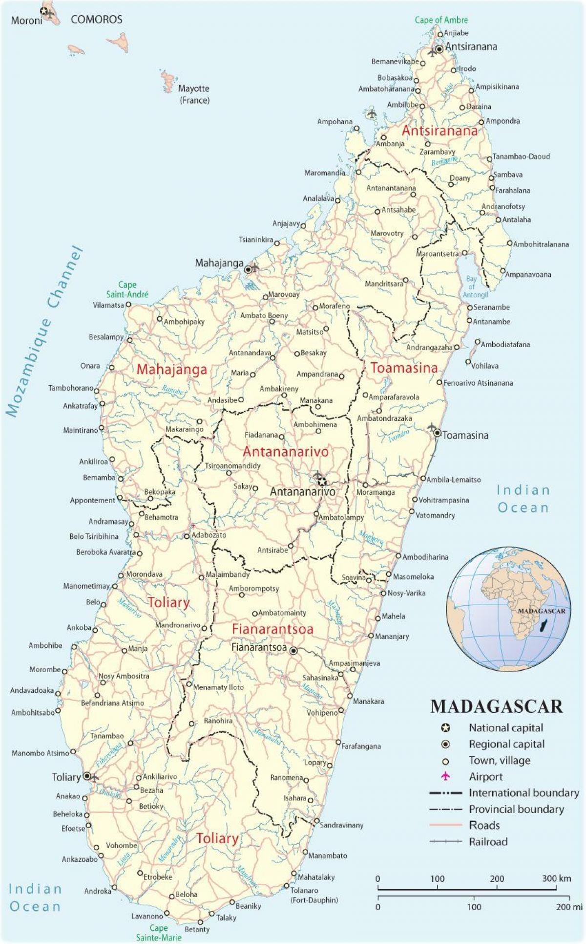 harta Madagascar aeroporturi