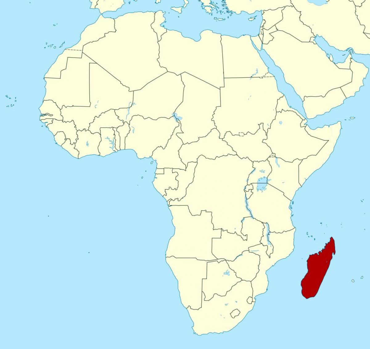 Madagascar pe harta africa