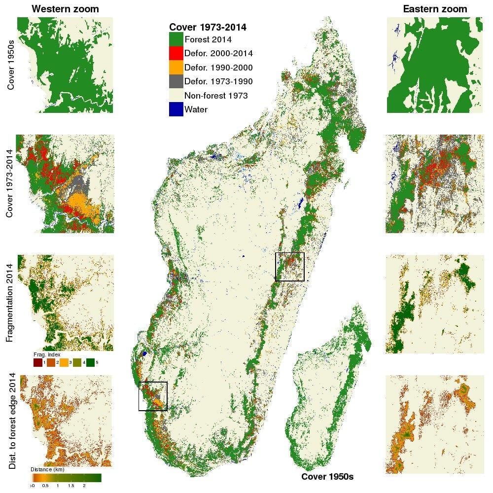 harta defrișărilor din Madagascar