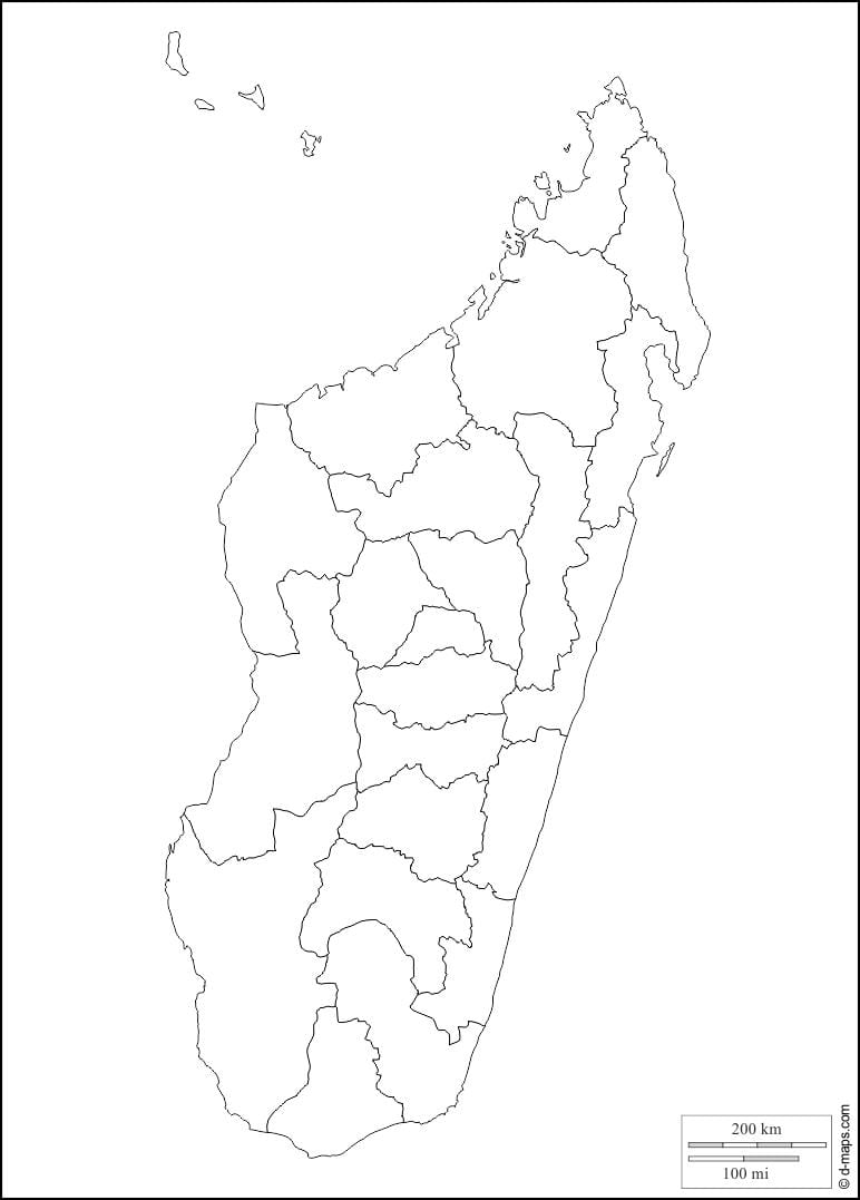 Madagascar harta contur