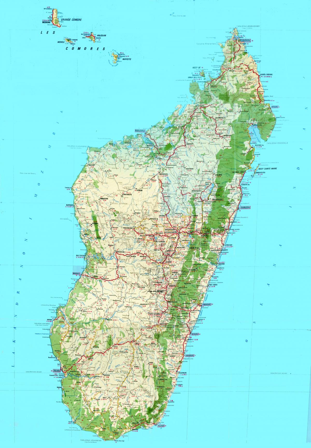 harta Madagascar topografice
