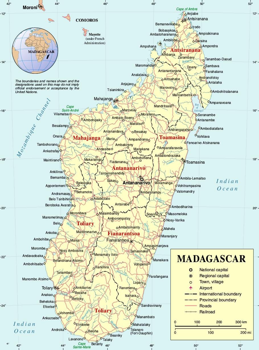 Madagascar harta cu orase