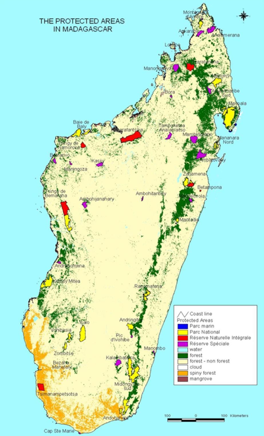 harta Madagascar parcuri naționale