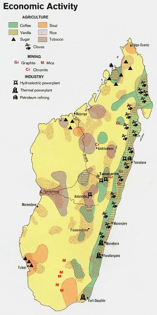 harta Madagascar resurselor naturale