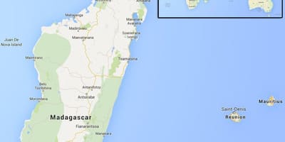 Harta de insule în apropiere de Madagascar