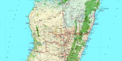 Harta Madagascar topografice