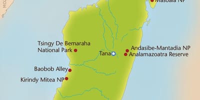 Harta munții din Madagascar