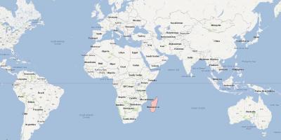 Hartă a lumii care arată Madagascar